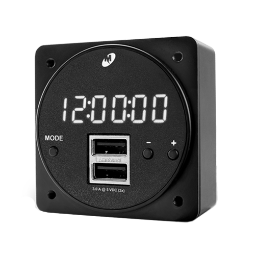 CH93HP Digital Clock and Dual High Power USB Chargers